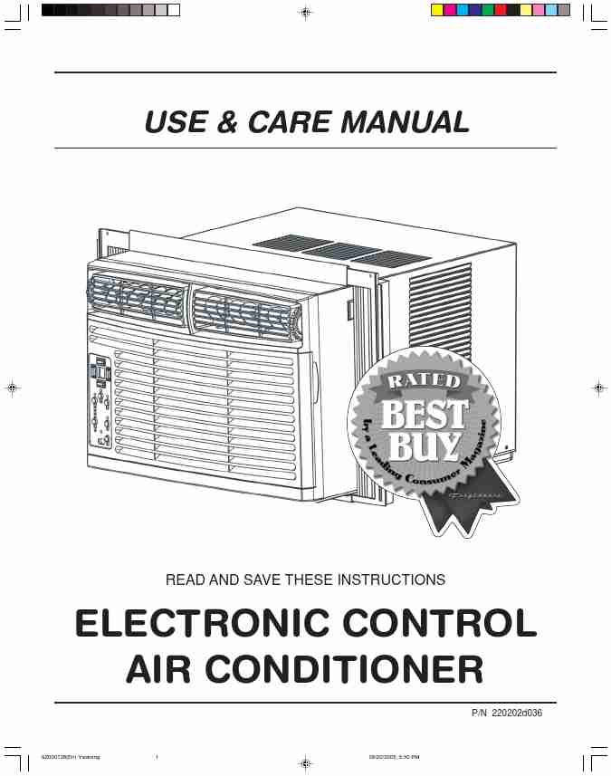 Frigidaire Air Conditioner ELECTRONIC CONTROL AIR CONDITIONER-page_pdf
